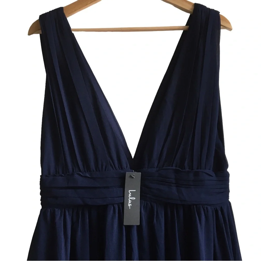 Lulu’s Heavenly Hues Navy Blue Maxi Dress Size Large - Picture 16 of 17